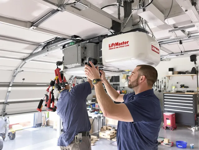 Euclid Garage Door Repair technician performing advanced diagnostics on garage opener in Euclid